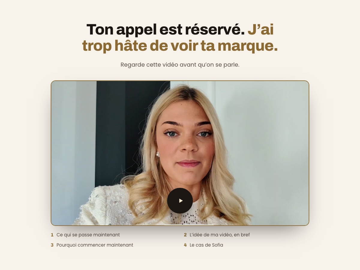 Aperçu de la page après réservation